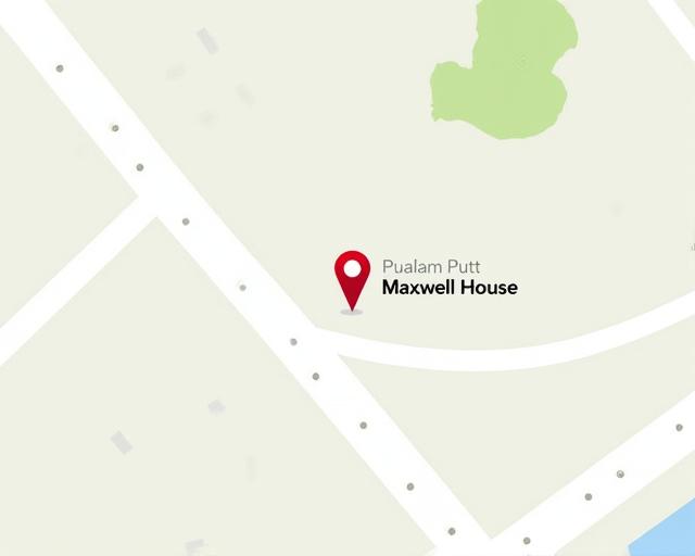 A map showing the location of Pualam Putt's office in Maxwell House, Singapore.